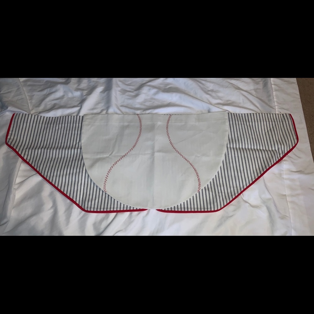 Custom made Baseball valance,  30-42in window